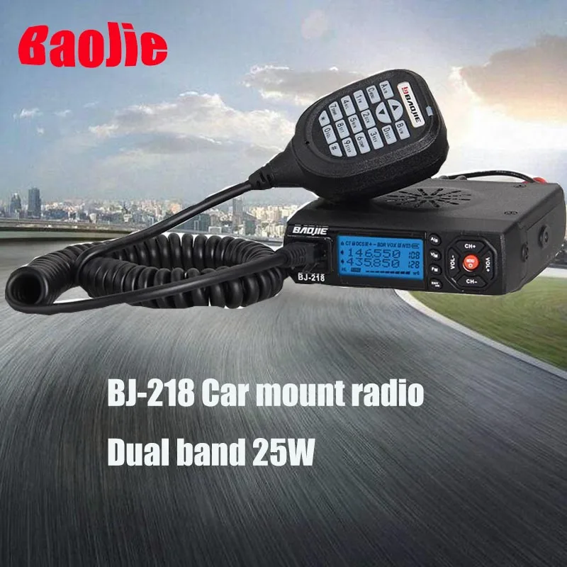 

BJ-218 mobile transceiver with PROGRAM CABLE dual band 136-174mhz 400-470mhz 25W two way radio