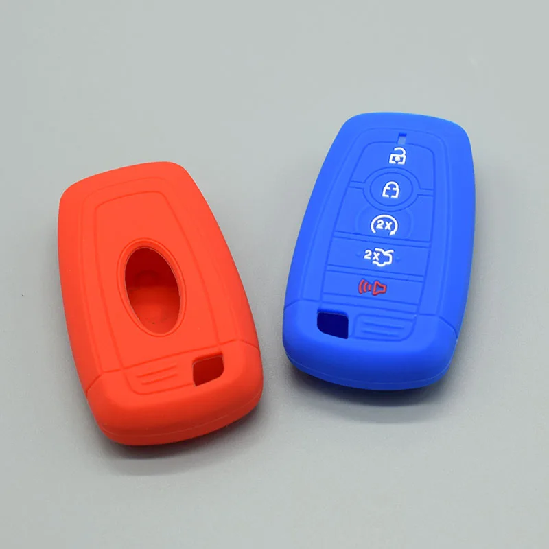 Blue Silicone Key Case for Ford 2017 Mondeo Edge Explorer Taurus Escape Mustang