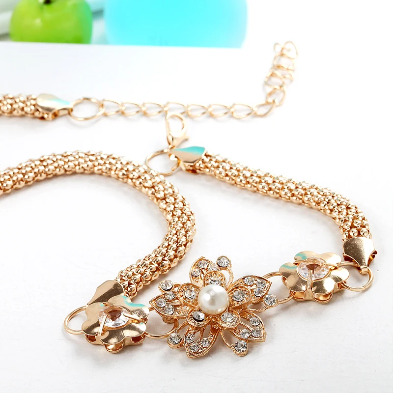

Fashionable crystal ladies belt decoration belt pearl inlaid noble temperament
