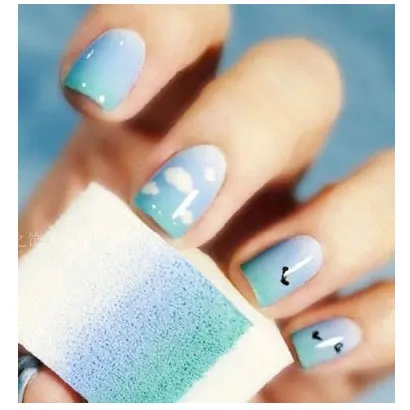 

hot 5pcs Nail sponges Gradient color Soft Sponges for Color Fade Creative Nail Accessories nail art tool