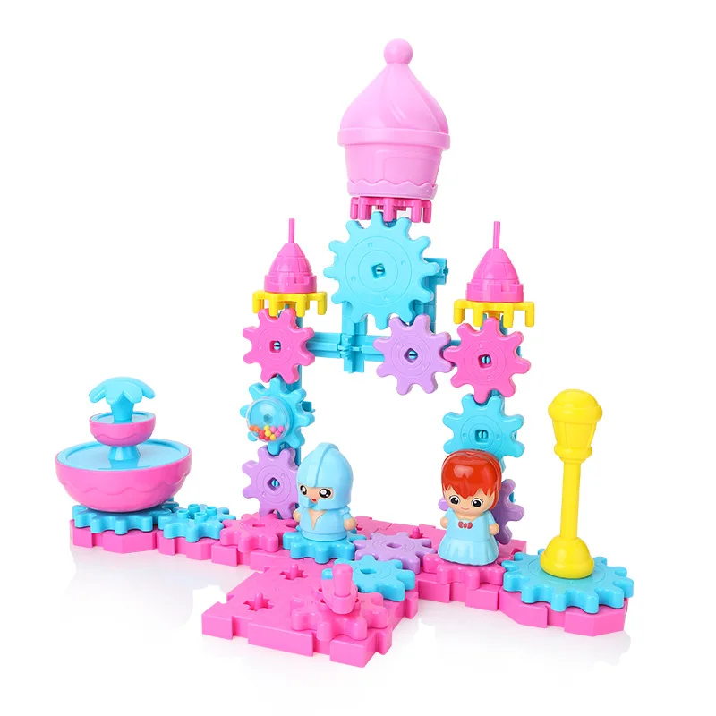 

Cartoon Magic Electric Gears 3D Model Building Kits Plastic Brick Blocks Funny Mosaic Educational Toys For Kids Children Gifts