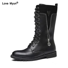 Армейские ботинки; мужские военные армейские ботинки с металлической шнуровкой и пряжкой; мужские панк-сапоги для езды на мотоцикле на молнии; модная мужская обувь в стиле рок; 786