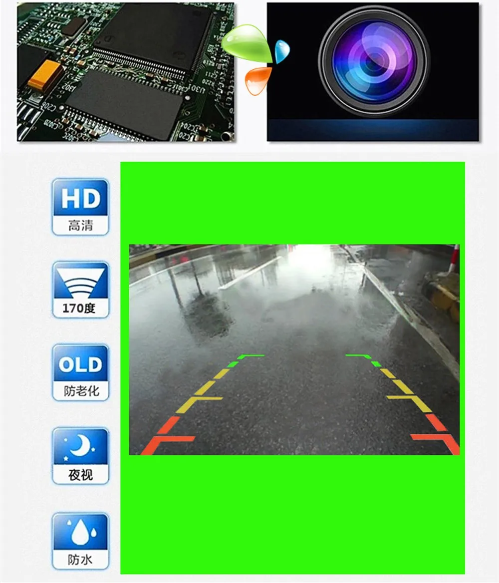 Помощь при парковке, Автомобильная камера заднего вида, реверсивная камера заднего вида CCD+ 18,5, резервная камера с углом обзора 120 градусов, Автоматическое ночное видение