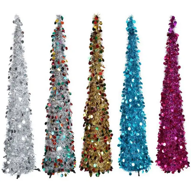 Christmas Tree New Year Tree Easy To Put Up And Store Tinsel Christmas Tree New Year Tree Easy to Put Up and Store Tinsel Decorations Collapsible Christmas Tree - Christmas Tree New Year Tree Easy To Put Up And Store Tinsel
