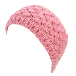 Женская плетеная вязаная повязка на голову однотонная зимняя утепленная массиввязаный крючком повязка для эластичная широкая
