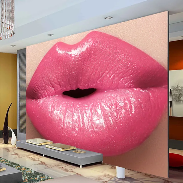 Y Pink Lips Wallpaper Custom Wall Murals French Kiss Photo Y Pink Lips Wallpaper Custom Wall Murals French Kiss Photo Bedroom Living Room