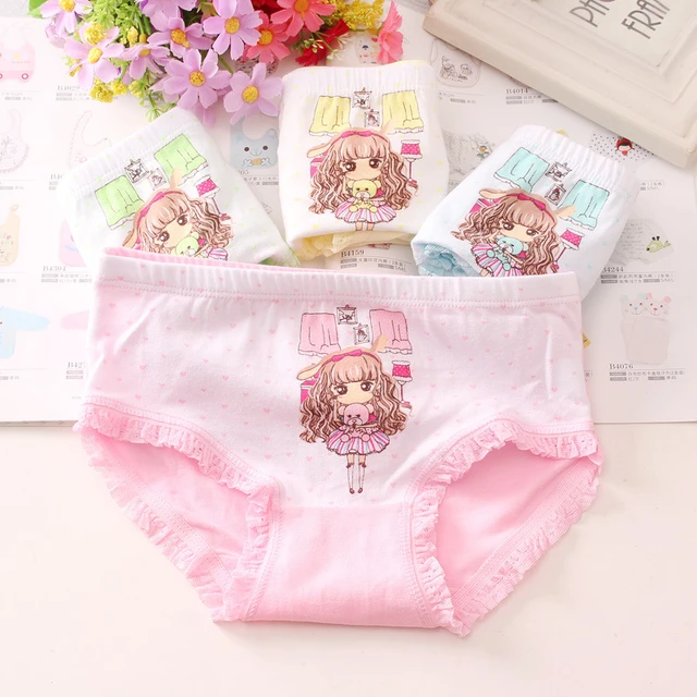 Cotton Underwear Panty - 4pcs/lot Children Girls Cotton Cartoon Underwear  Panty - Aliexpress