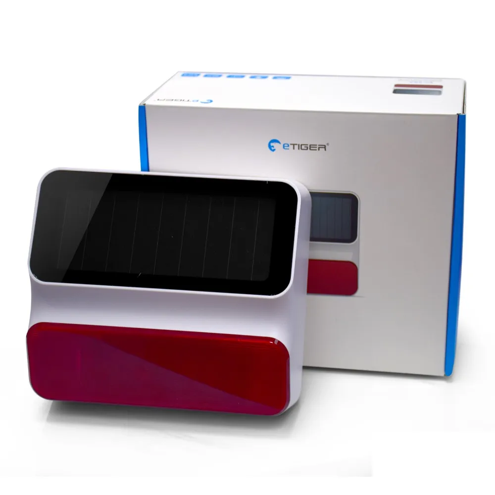 Função à Prova Mhz sem Fio Siren com Ip66 Etiger Solar-powered Strobe Flash d' Água Es-s8a 433 11 Kits de sistema de alarme