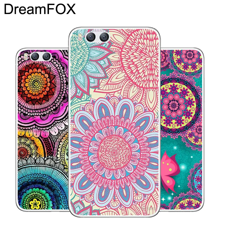 DREAMFOX L389 Paisley Flower Mandala Soft TPU Silicone Case Cover For Xiaomi Mi Note 2 3 4 5 6 8 SE M5 4C 4S 5C 5S 5X 6X A1 Plus |