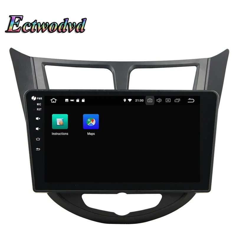 Flash Deal Ectwodvd Octa Core 4G RAM 64G ROM Android 9.0 Car Multimedia DVD Player GPS HeadUnit for Hyundai Verna,Accent,Solaris 2011-2012 3