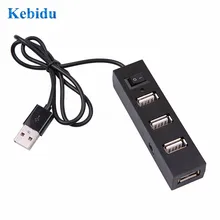 KEBIDU внешний usb-хаб, расширение USB2.0, переключатель вкл/выкл, разветвитель, 4 порта для Windows XP Vista 7, для Mac OS 9,1, USB2.0, концентраторы