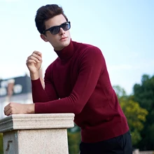 2017 New Winter Thick Warm Sweater Men Turtleneck Brand Mens Sweaters Slim Fit Pullover Men Knitwear Double collar