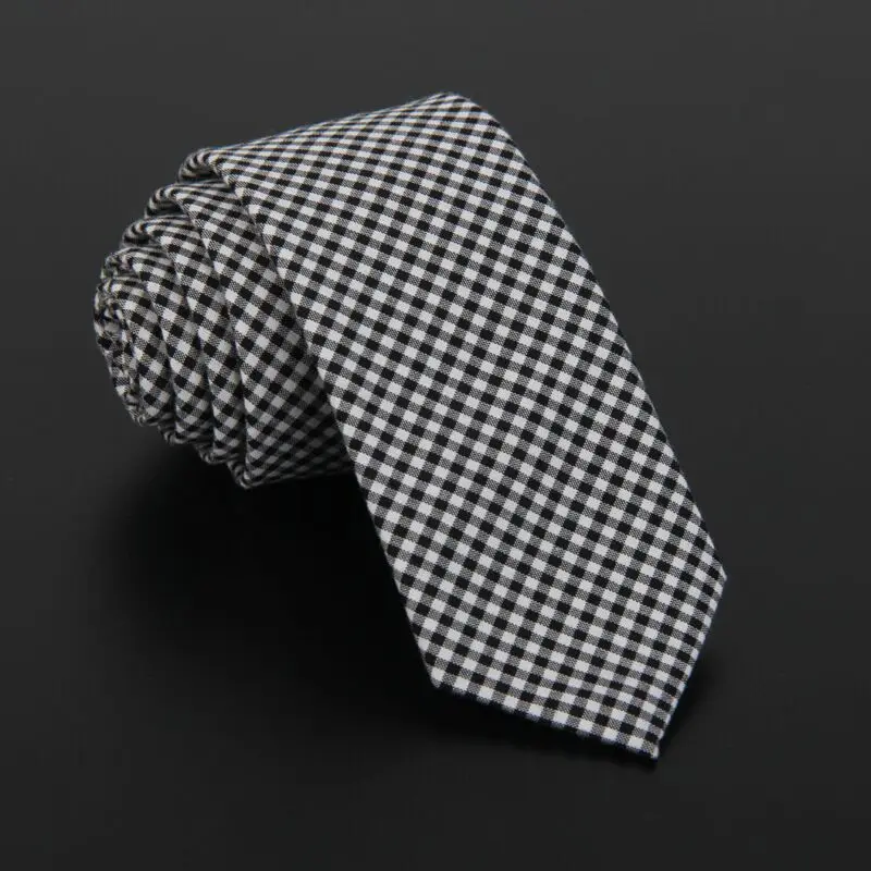 SHENNAIWE, хлопковый галстук, высокое качество, мужская мода, Повседневный, 6 см., ширина, узкий, корбаты, в клетку, на шею, галстуки, тонкие галстуки - Цвет: QM12