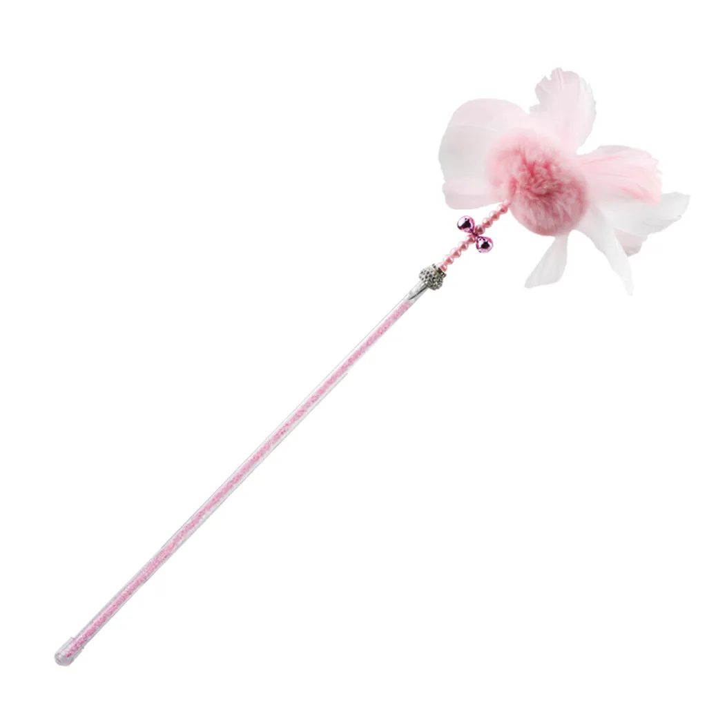 Toys For Cats Headgear Beige Kitten Cat Toy Interactive Toys Soft Feather And Bell Beading Cat Toy Katten Speelgoed 19June18 P30