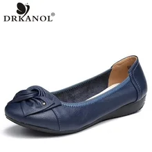 DRKANOL/Новинка; женская обувь на плоской подошве из натуральной кожи; Лоферы без застежки на плоской подошве; женская повседневная обувь; Мокасины с закрытым носком; размер 43