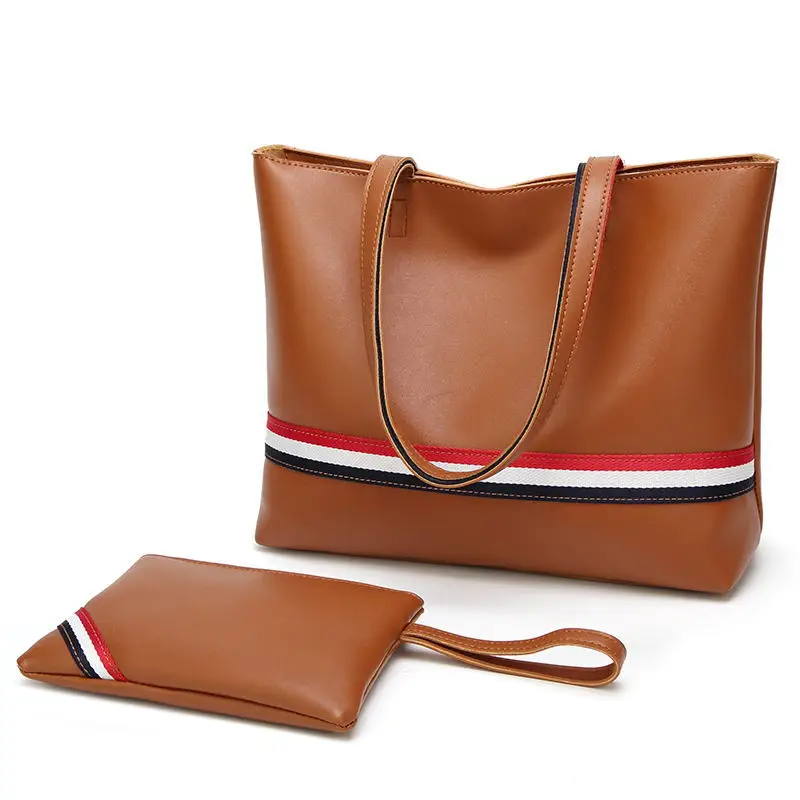 

Simple Style Fashion Women Totes Ladies PU Leather Bags Handbags with Purse Large Capacity Casual Tote Bag