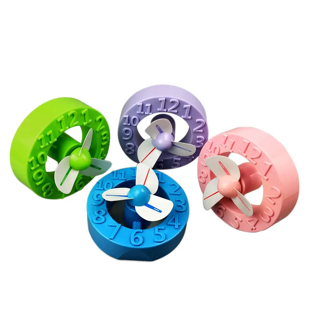 

Clock Design Mini USB Handheld Rechargeable Portable Desktop Fan Cooler