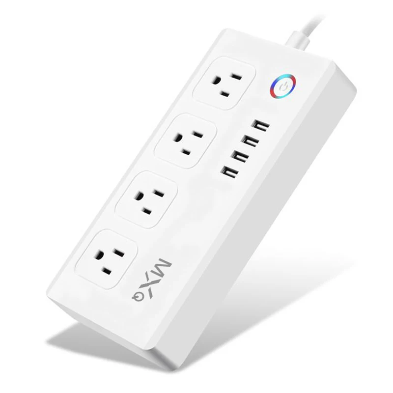 Дешево SJB MXQ WiFi Smart power Strip совместим с Alexa, многоштекерный таймер с 4 usb портами для зарядки и 4 Sma