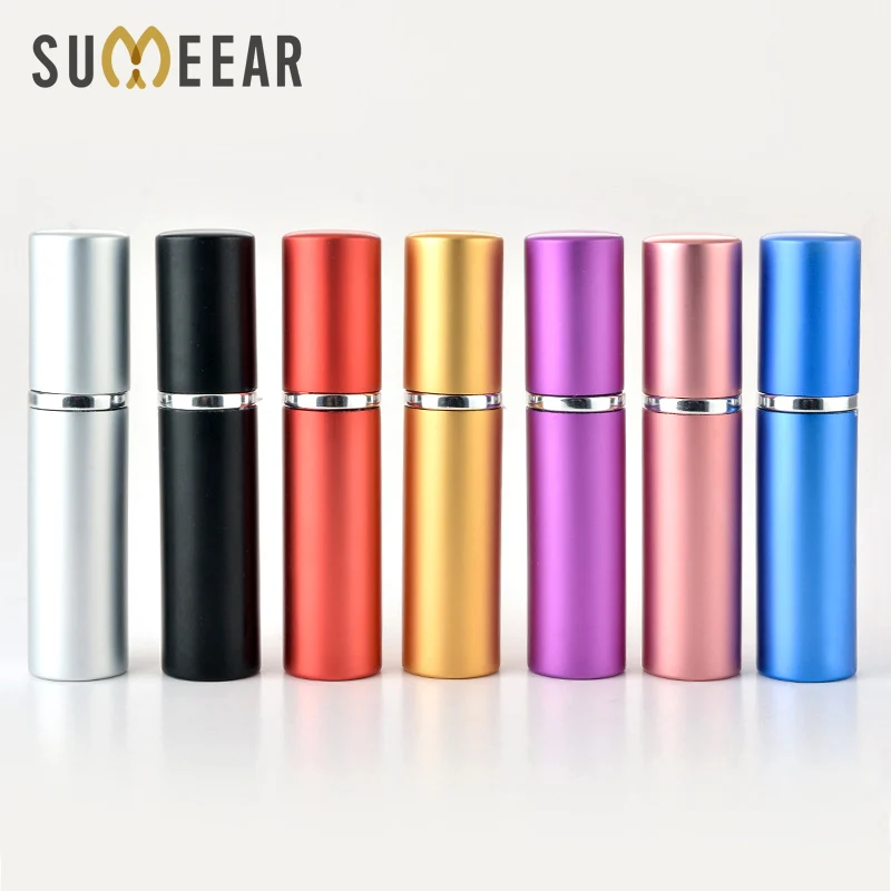 50 Piece/Lot 5ML Aluminum Refillable Perfume Bottle With Atomizer Portable Empty Parfume Case Container Spray Bottle