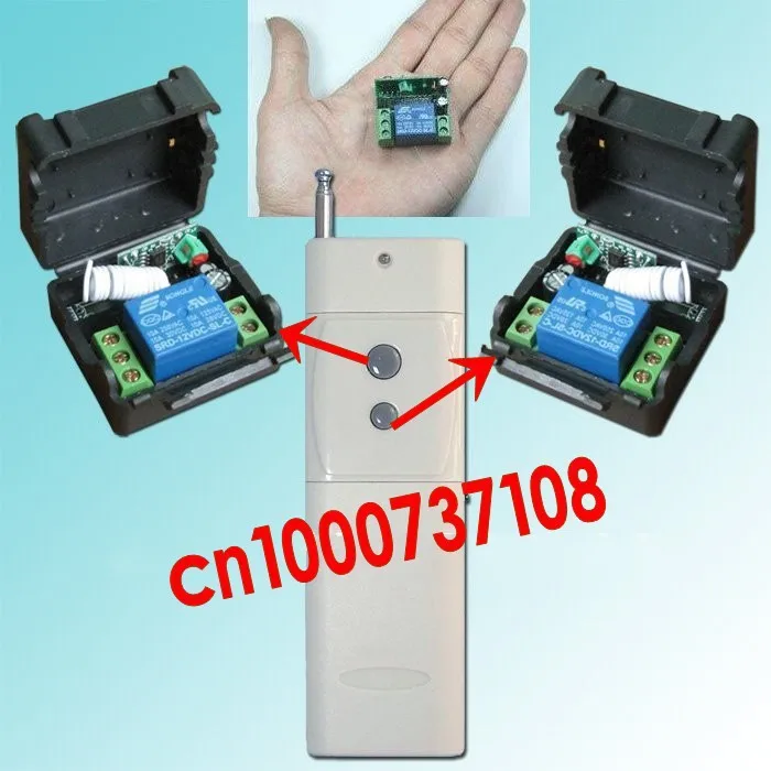 

12V 1ch Wireless Remote Control switch System high power Tansmitter & 2 Receivers Entrance guard door ,garage door