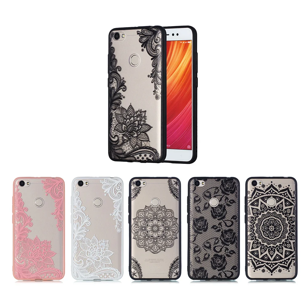 

Phone Case For Xiaomi Redmi Note 5A Case Mandala Lace Flower Funda For Xiaomi Redmi Note 5A Prime Case Silicone Edge Cover Coque