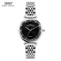IBSO High Quality Stainless Steel Women Watches 2019 Diamond Cut Style Glass Quartz Watch Women Casual Ladies Watch Montre Femme