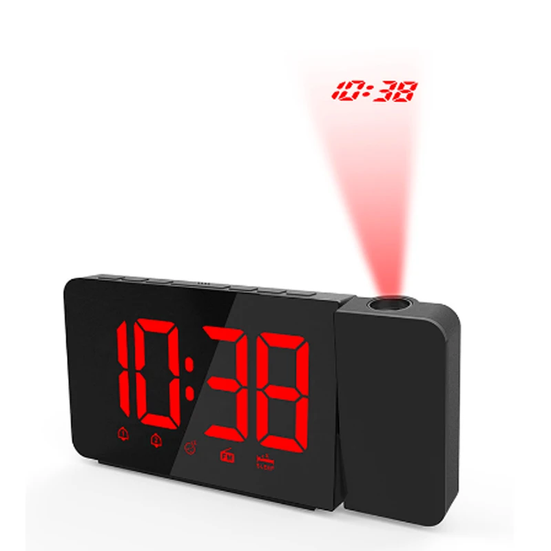 lille Svarende til Blank Creative Digital Alarm Led Clock Fm Radio Projection Clock Snooze  Electronic Desk Clock Radio Reveil Projector Clock - Alarm Clocks -  AliExpress