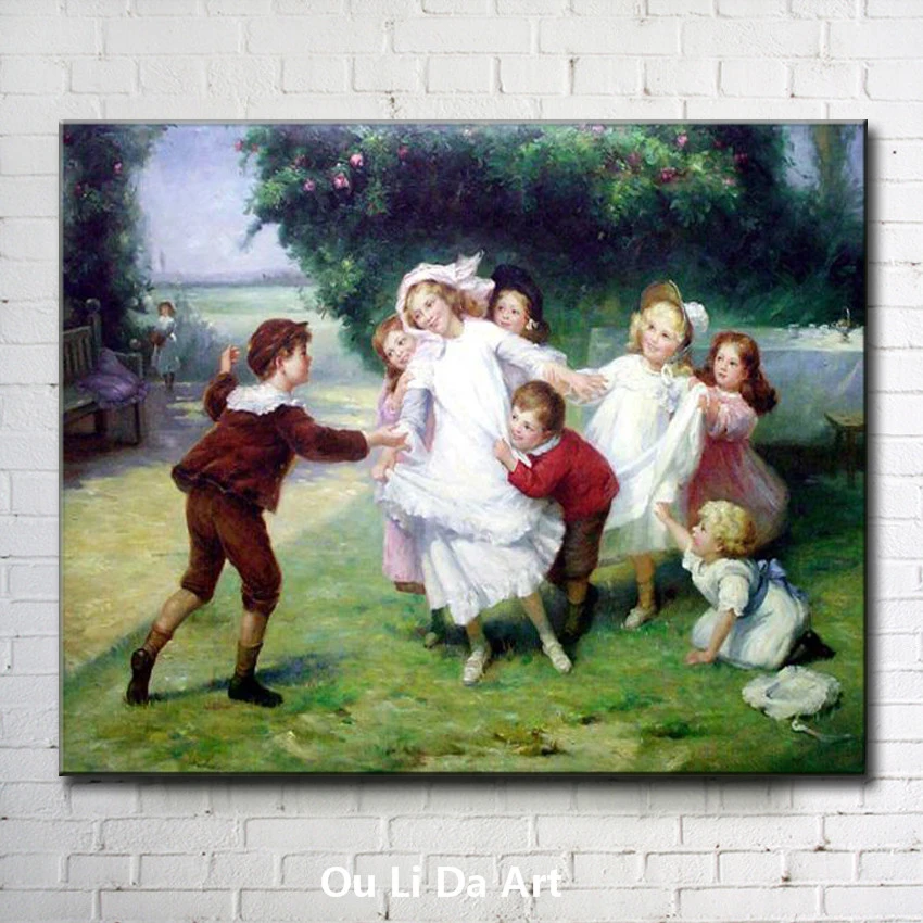 Art prints canvas from oil painting charming nude girl angel for home wall Decor