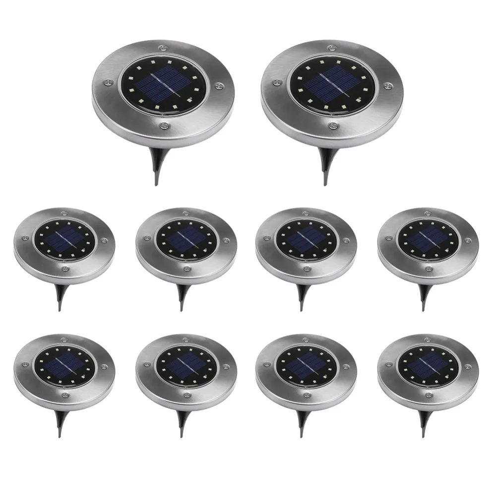 Koop 1 4 stks 12 LED Solar Begraven Licht Ground Lamp Outdoor Path Way Tuin Decor Decking Lampen Auto Sensor solar Verlichting Waterdicht