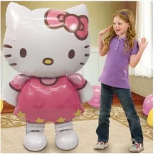 Kuwanle 1 шт. 110*62 см Рисунок «Hello Kitty» Фольга воздушные шары для детей с рисунком котенка из мультфильма «Хелло Китти» воздушные шарики, детские игрушки на день рождения украшения, товары для вечеринки Globos подарок