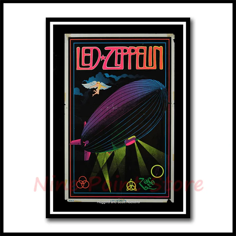 Led Zeppelin рок-музыка с покрытием бумажные Плакаты для дома спальни общежития Настенный декор Бескаркасный плакат - Цвет: Сливовый