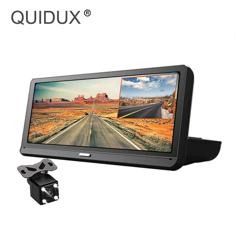 QUIDUX Автомобильный видеорегистратор 8 0 &quotgps навигация FHD 1080 P Android автомобильная