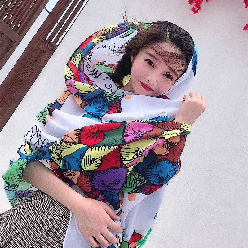 

1 Ps Elegant Fashion Beautiful Pineapple Pattern 180x90cm Women Sunscreen Beach Head Scarf Silk Shawl wraps bandana beach hijab