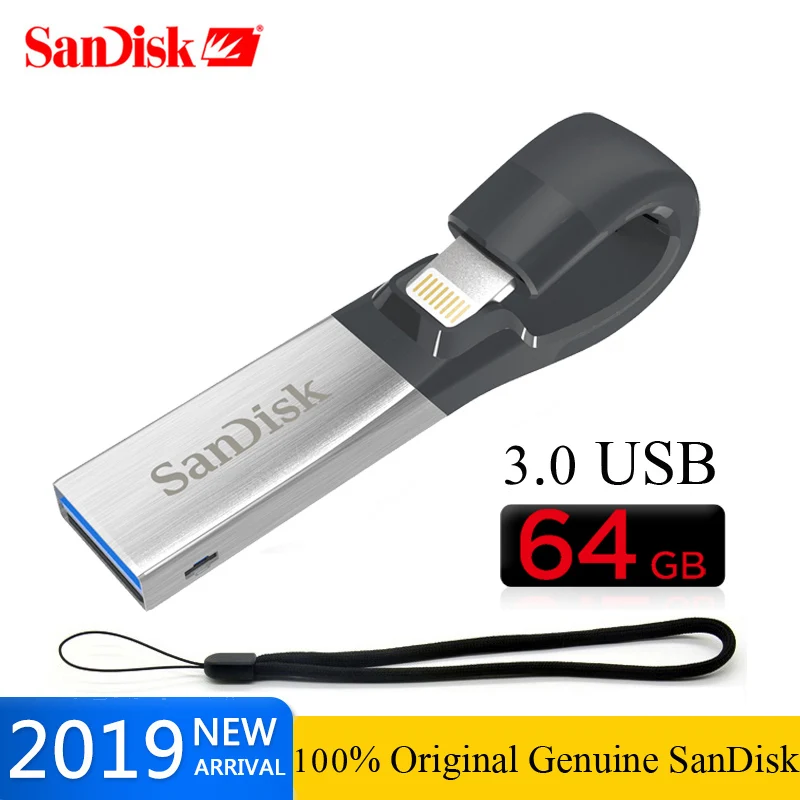 

SanDisk USB Flash Drive iXPand U Disk 128GB OTG Lightning Connector USB pendrive 3.0 usb Stick 32GB 64GB MFi For iPhone & iPad