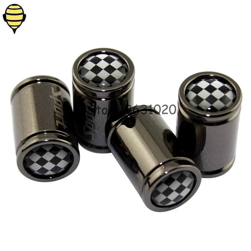 Car Styling Auto Wheels Tire Valve Stem Caps For F1 Flag Logo For