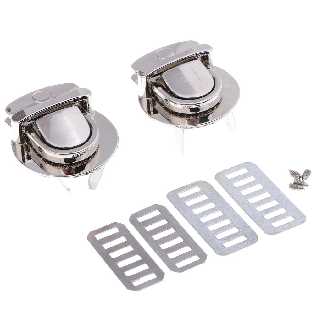 2Pcs Vintage Metal Closure Catch Lock Tuck Clasp Fastener for Leather HandBag Luggage Crafts