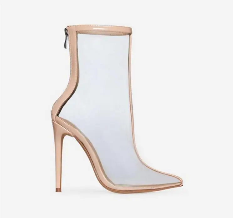 As Glissière Picture Pvc Bottes Boot Chaussures Pointu Clair Femme Dos Bout as Chaussettes Bleu Au Sexy Picture 2018 Transparent Cheville Robe Fluorescent Dames ROqHq4