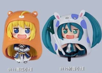 

10CM pvc Japanese anime figure Himouto! Umaru-chan Hatsune Saber 2 pcs per lot Q version action figure
