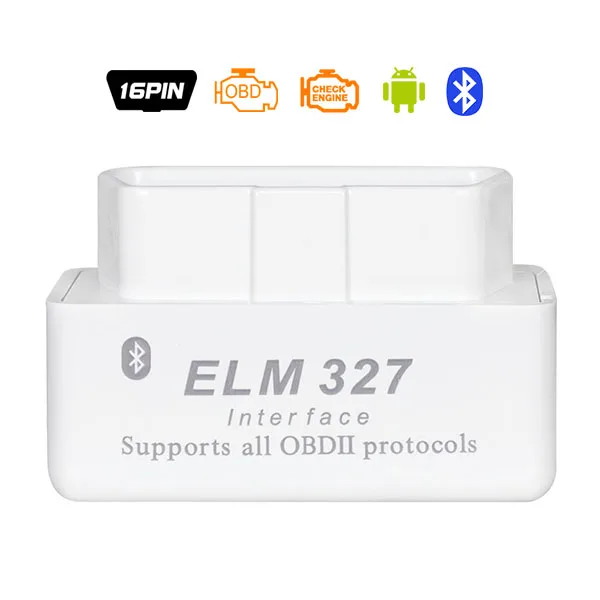 Супер Мини ELM327 V1.5 Bluetooth сканер с PIC18F25K80 ELM 327 Bluetooth V1.5 OBD2 сканер поддерживает все OBD2 OBDII протоколы - Цвет: White