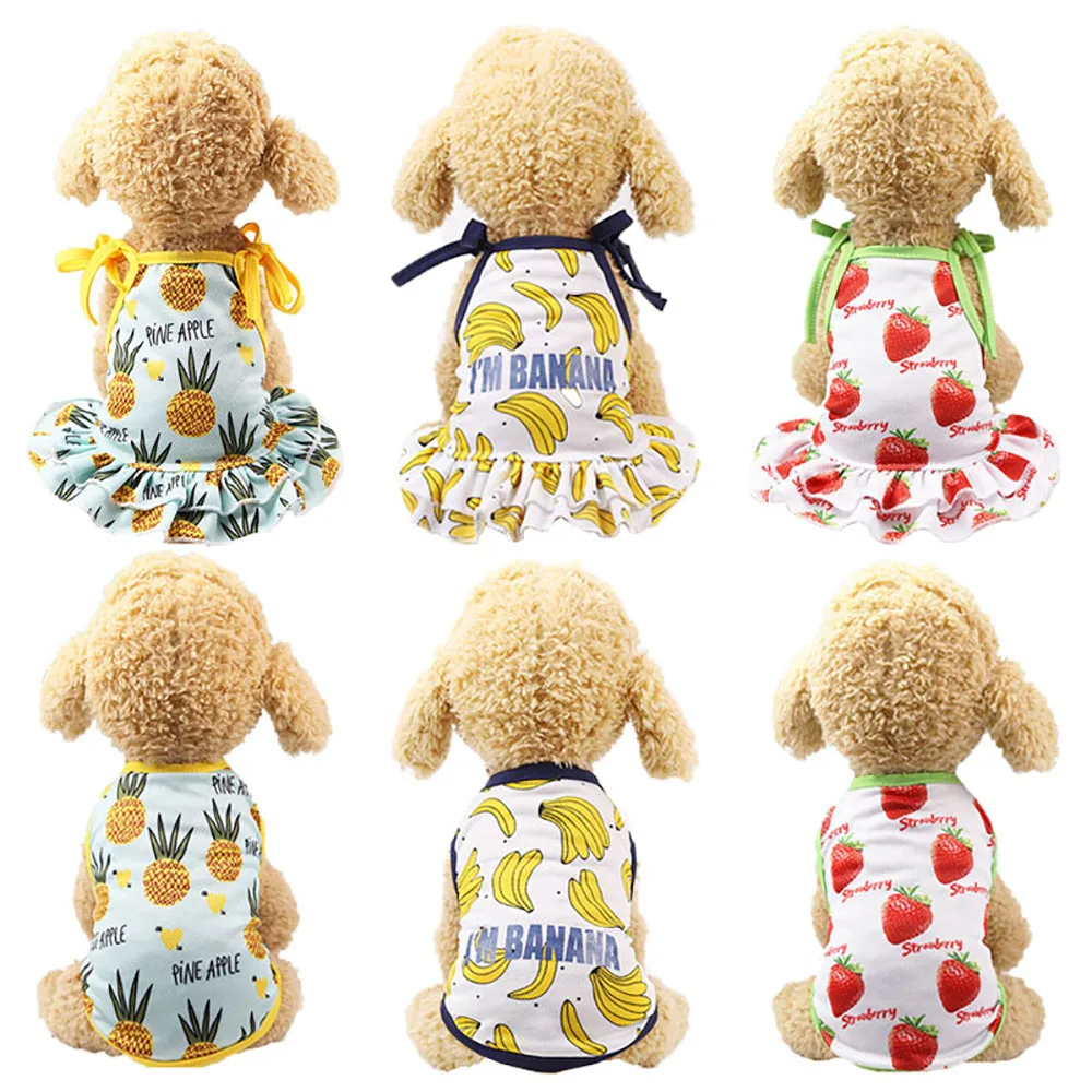 

Cute Summer Dog Vest for Small Dogs Pet Clothes Cat Dress Summer Dog Dresses Soft Puppy Dog Clothing Fruit Clothes