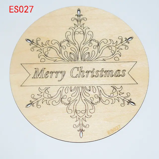 5PCs Wooden Christmas Engraving Hanging Pendant Xmas Tree Drop Ornament