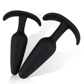 S/M/L 100% Silicone Anal Plug Butt Plug No Vibration Male Prostate Massager G Spot Adult Sex Toys for Men Woman Gay 3 Size 6