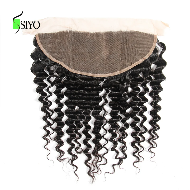 SIYO Hair Peruvian Deep Wave 13*4 Ear to Ear Free Part Lace Frontal Closure Non Remy Human Hair Natural Color 8-22 Inch SIYO Hair Peruvian Deep Wave 13*4 Ear to Ear Free Part Lace Frontal Closure Non Remy Human Hair Natural Color 8-22 Inch