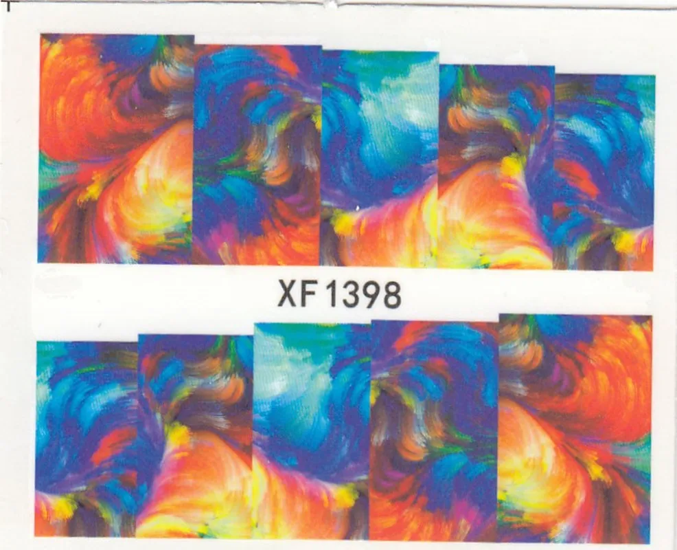 

1sheets New Designs 3d Nail Art Stickers Fancy Lovely Rainbow Decals Decorations Stamping DIY Tips Manicure Beauty Tools XF1398