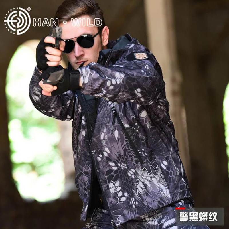 TAD Soft Shell Sharkskin Men Fleece Jacket Camouflage Clothes Hunting Jacket or Pants Outdoor Hiking Camping Windbreaker