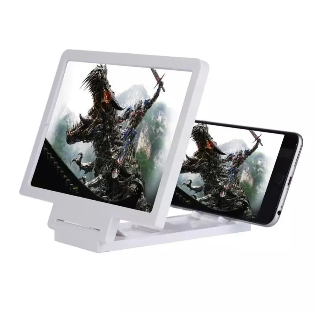 

A Folding Design Mobile Phone Screen Magnifier 3D Video Magnifying Glass Eye Protector Multi-function Smart-phone Bracket#273114