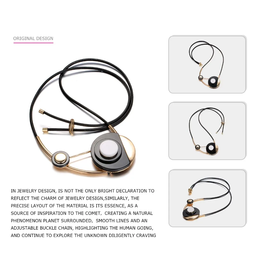 e-Manco Hot Resin Necklace For Women Long Vintage Acrylic Necklace Girl Friendship Gift Ethnic Fashion Jewelry