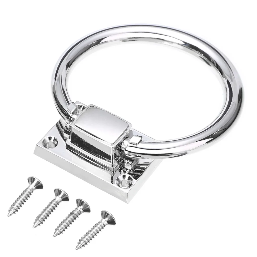 

1x Home Drop Cabinet Knob Pull Ring All Purpose Wooden Door Knocker Furniture Cabinet Pulls Handle Shiny Silver Door Accessories