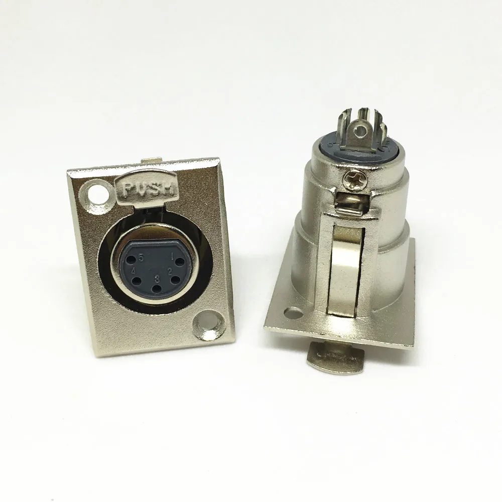 8 шт. металлический XLR 3 4 5 Pin гнездовой разъем для крепления на панель проводной