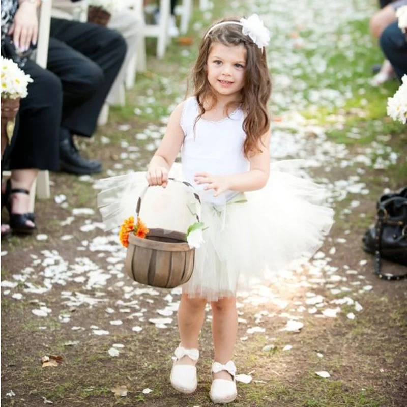 white tutu flower girl dress